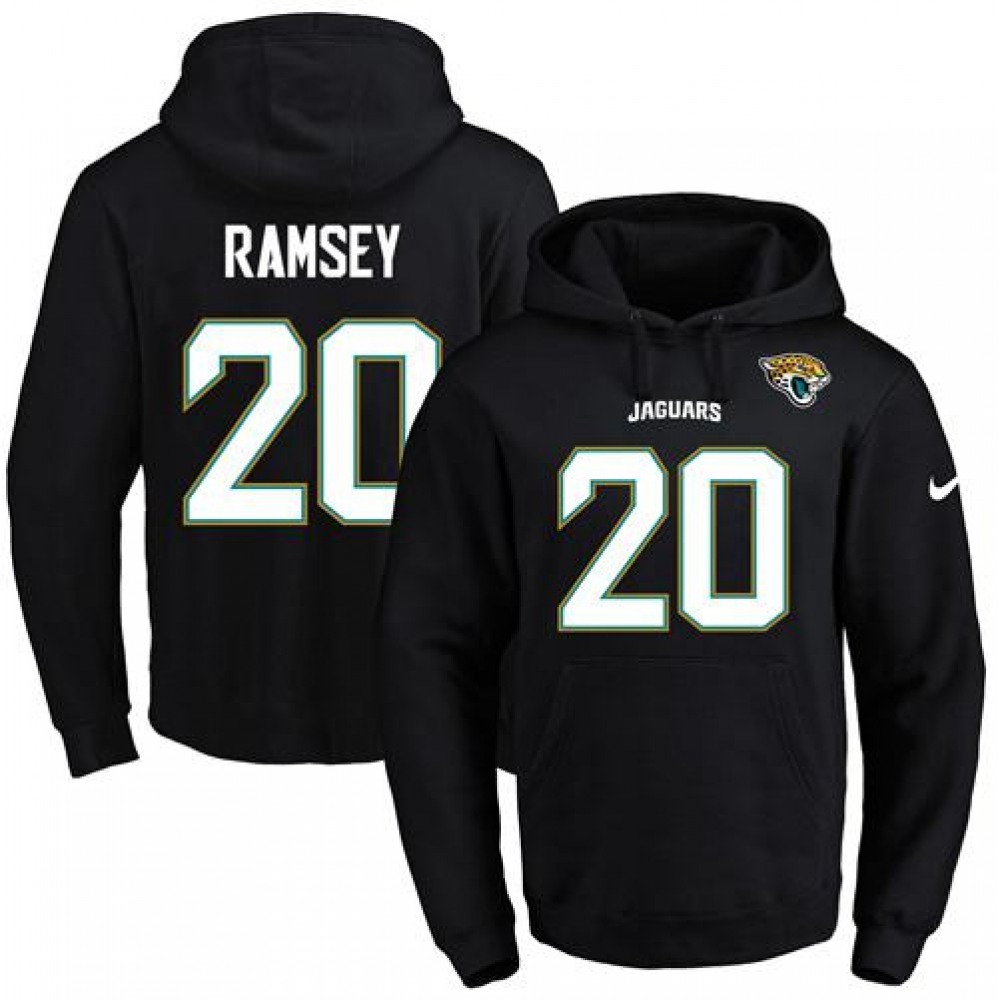 Jaguars #20 Jalen Ramsey Black Name & Number Pullover NFL Hoodie