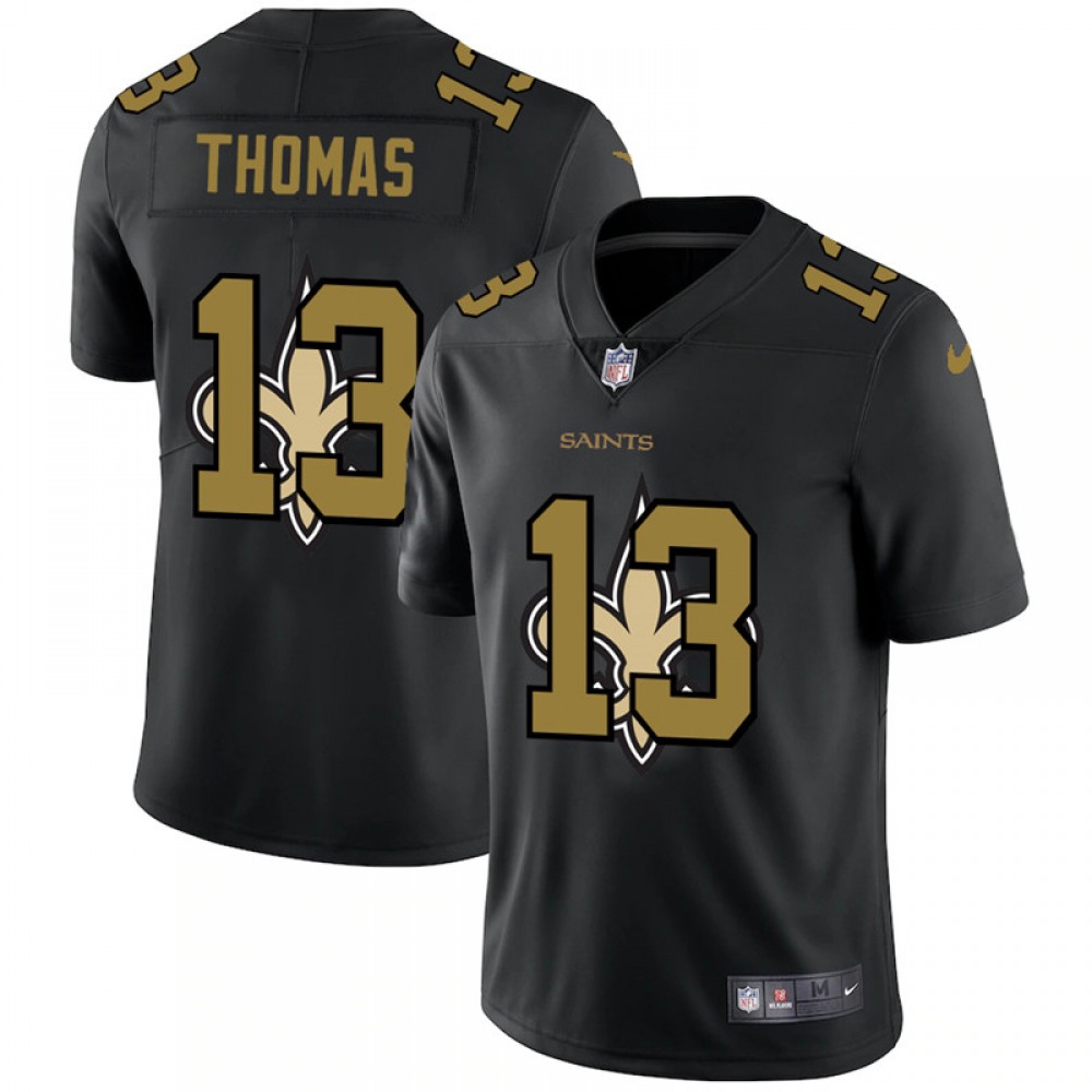 Men's New Orleans Saints #13 Michael Thomas 2020 Black Shadow Logo Limited Stitched Jersey