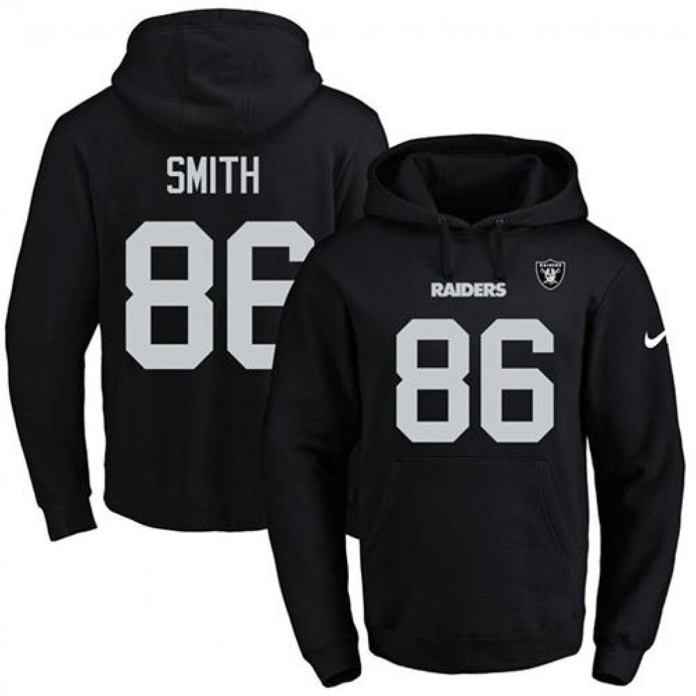 Raiders #86 Lee Smith Black Name & Number Pullover NFL Hoodie