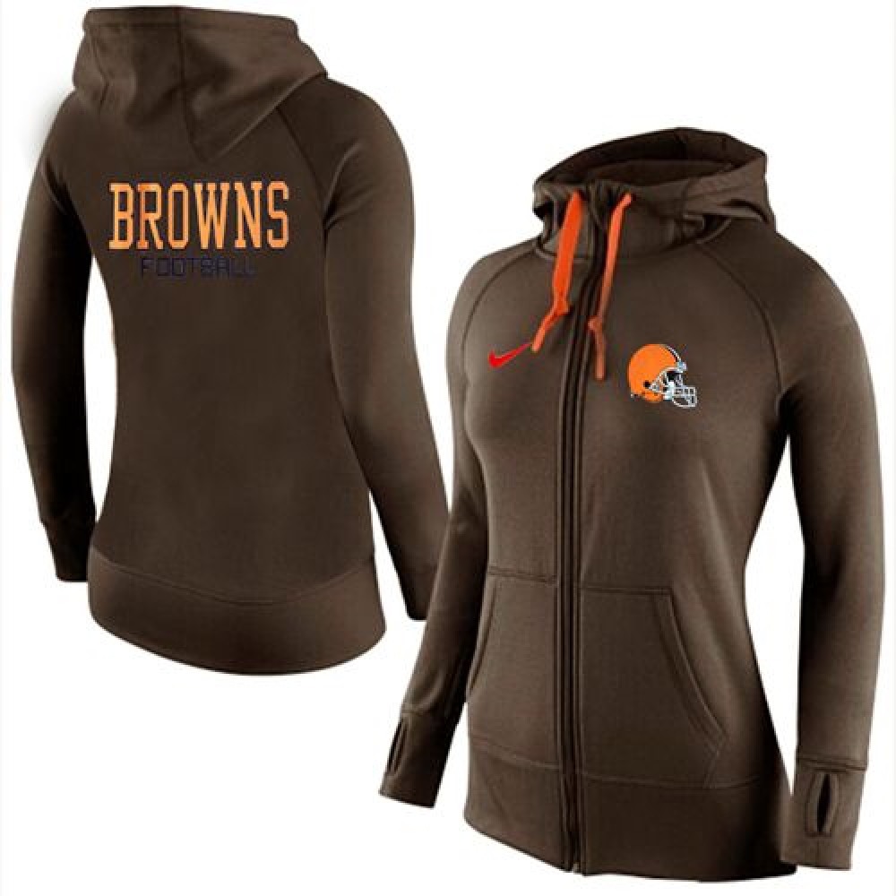 Women'sCleveland Browns Full-Zip Performance Hoodie Brown