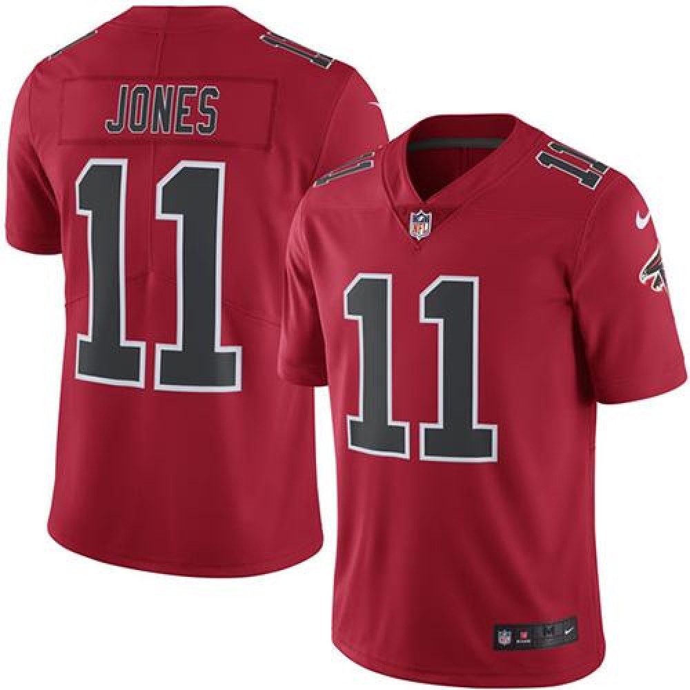 Falcons #11 Julio Jones Red Men's Stitched NFL Limited Rush Jersey
