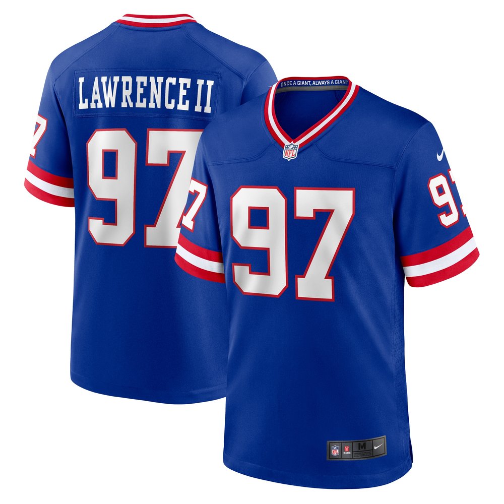 Men's New York Giants Dexter Lawrence IIRoyal Classic Game Player Jersey