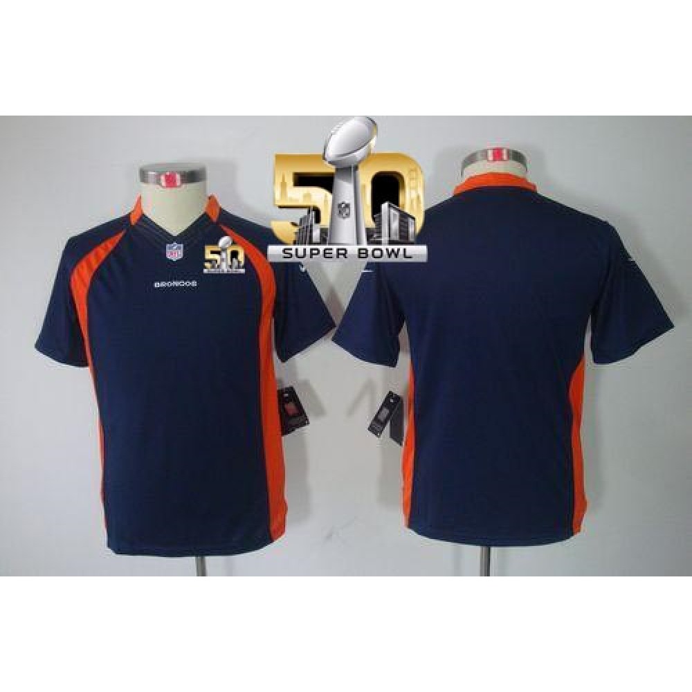 Broncos Blank Blue Alternate Super Bowl 50 Youth Stitched NFL Limited Jersey