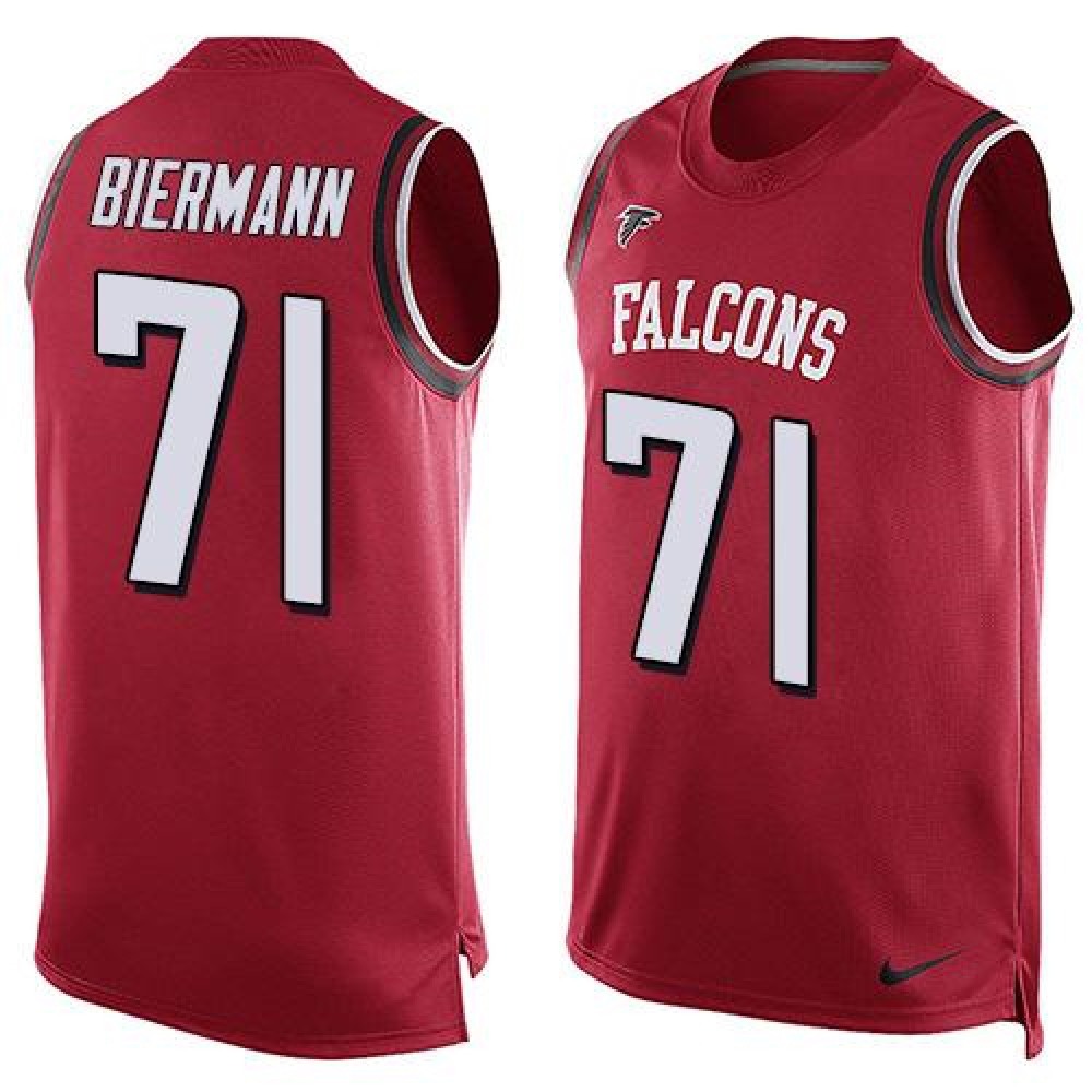 Falcons #71 Kroy Biermann Red Team Color Men's Stitched NFL Limited Tank Top Jersey