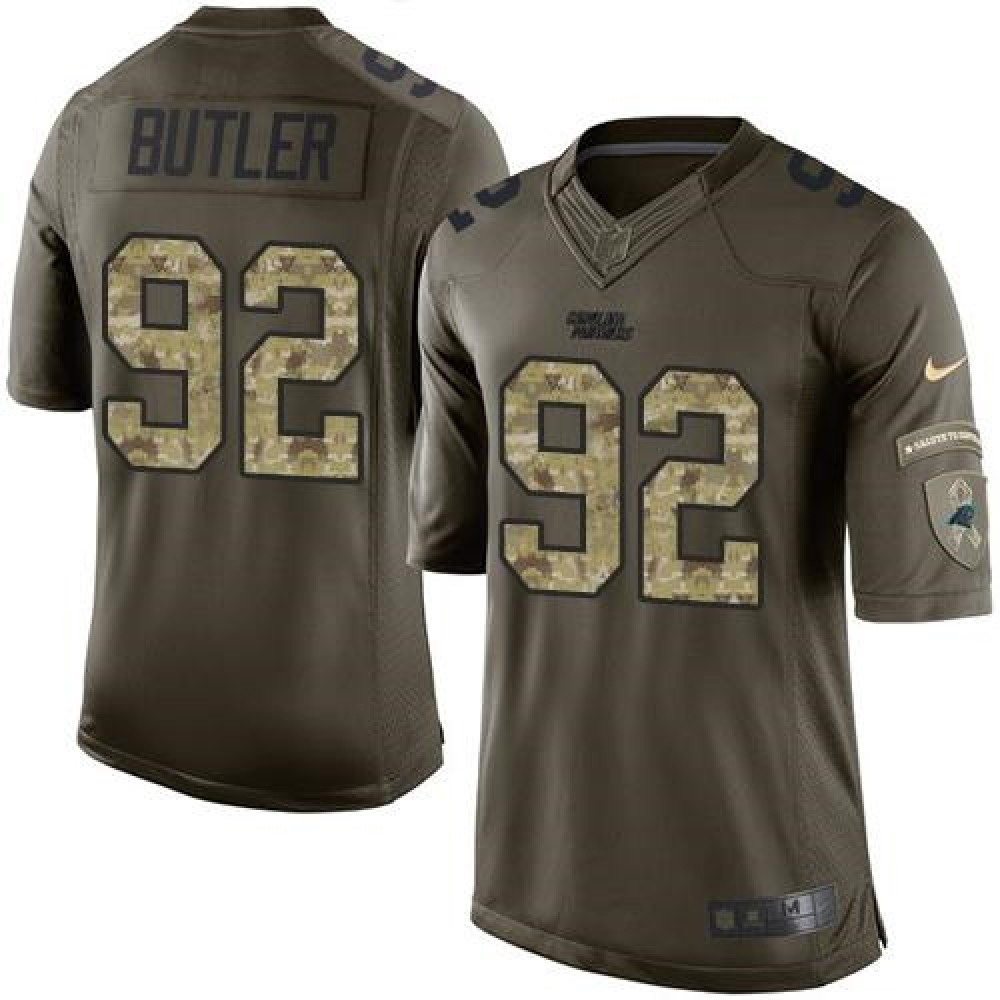 Panthers #92 Vernon Butler Green Youth Stitched NFL Limited Salute to Service Jersey