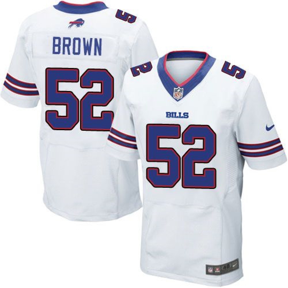 Bills #52 Preston Brown White Men's Stitched NFL New Elite Jersey