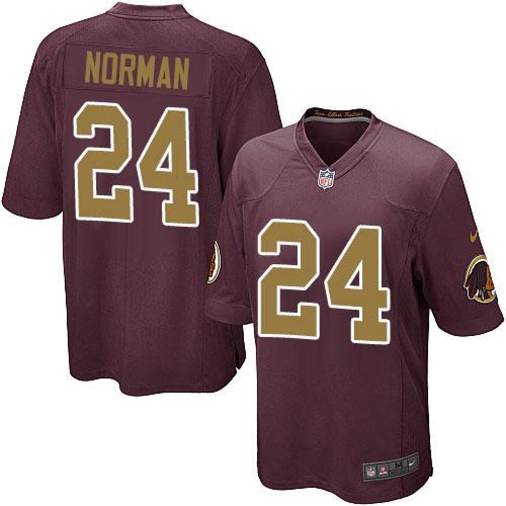 Redskins #24 Josh Norman Burgundy Red Alternate Youth Stitched NFL Elite Jersey