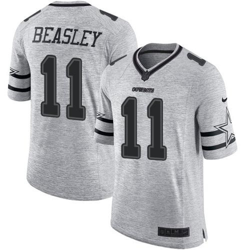 Cowboys #11 Cole Beasley Gray Men's Stitched NFL Limited Gridiron Gray II Jersey