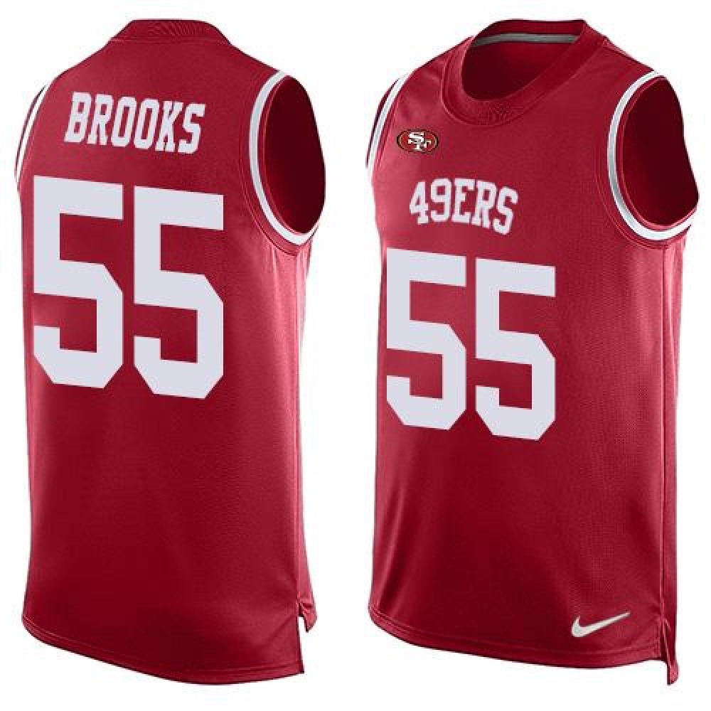 49ers #55 Ahmad Brooks Red Team Color Men's Stitched NFL Limited Tank Top Jersey
