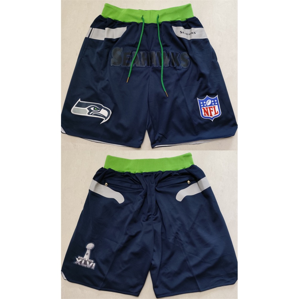 Men's Seattle Seahawks Navy Shorts (Run Small)