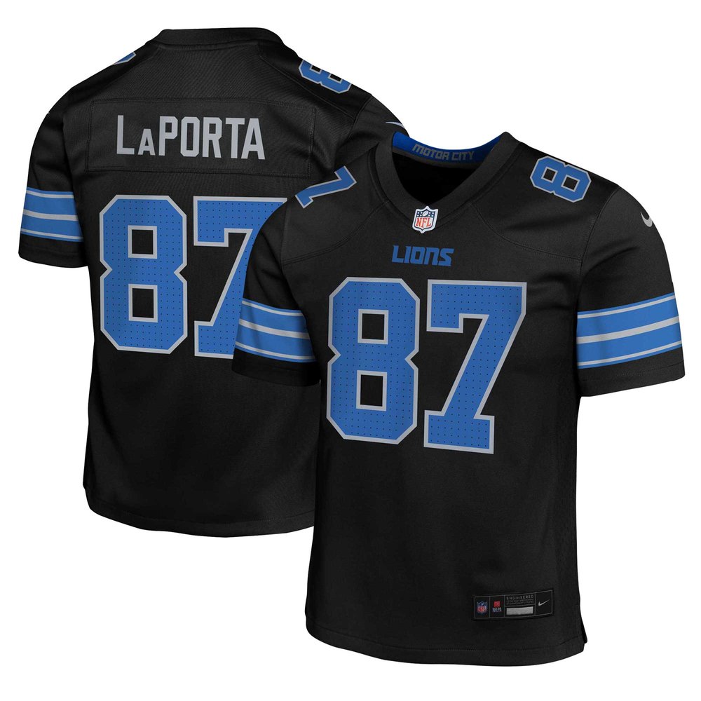 Youth Detroit Lions #87 Sam LaPortaBlack Alternate Player Game Jersey