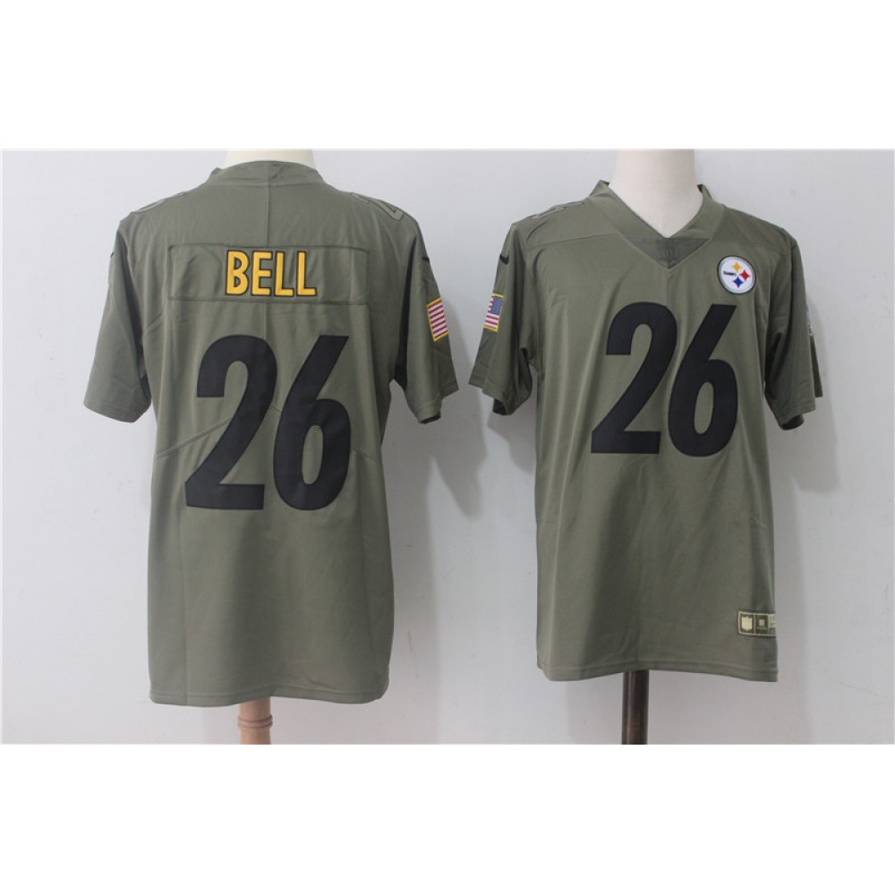 Men'sPittsburgh Steelers #26 Le'Veon Bell Olive Salute To Service Limited Stitched NFL Jersey