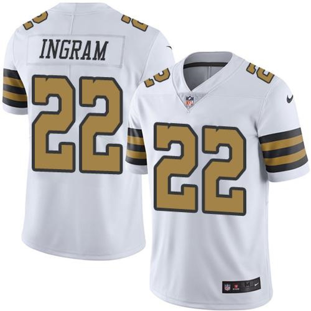 Saints #22 Mark Ingram White Youth Stitched NFL Limited Rush Jersey