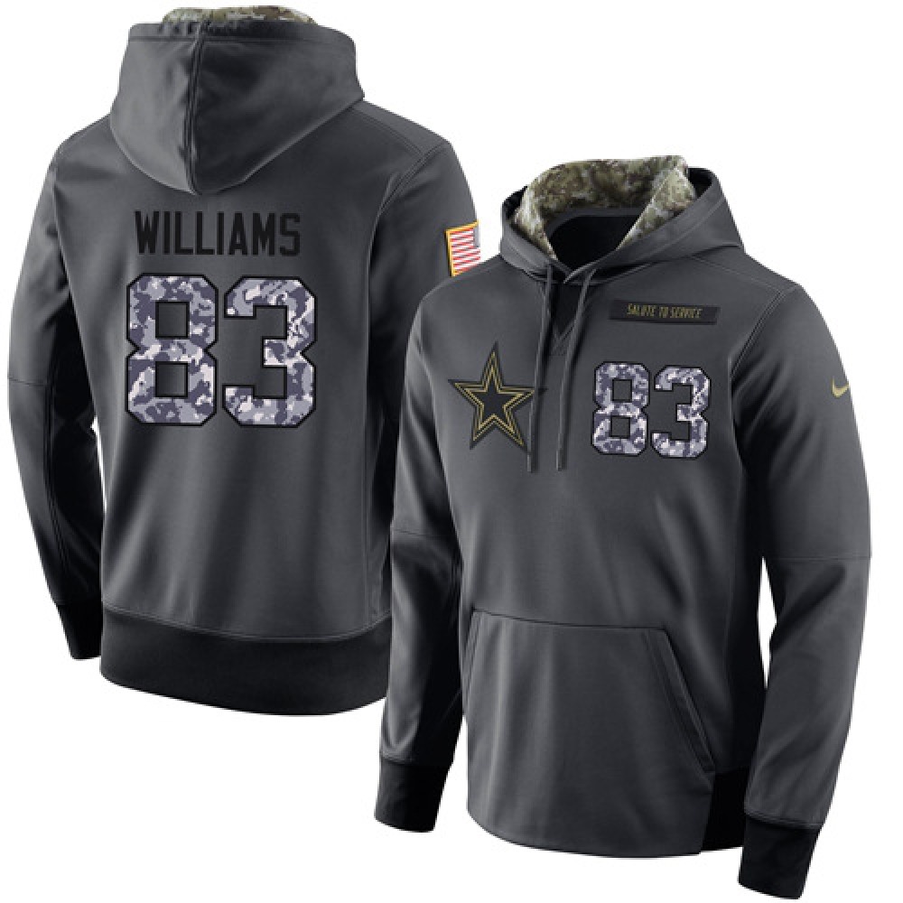 NFL Men'sDallas Cowboys #83 Terrance Williams Stitched Black Anthracite Salute to Service Player Performance Hoodie