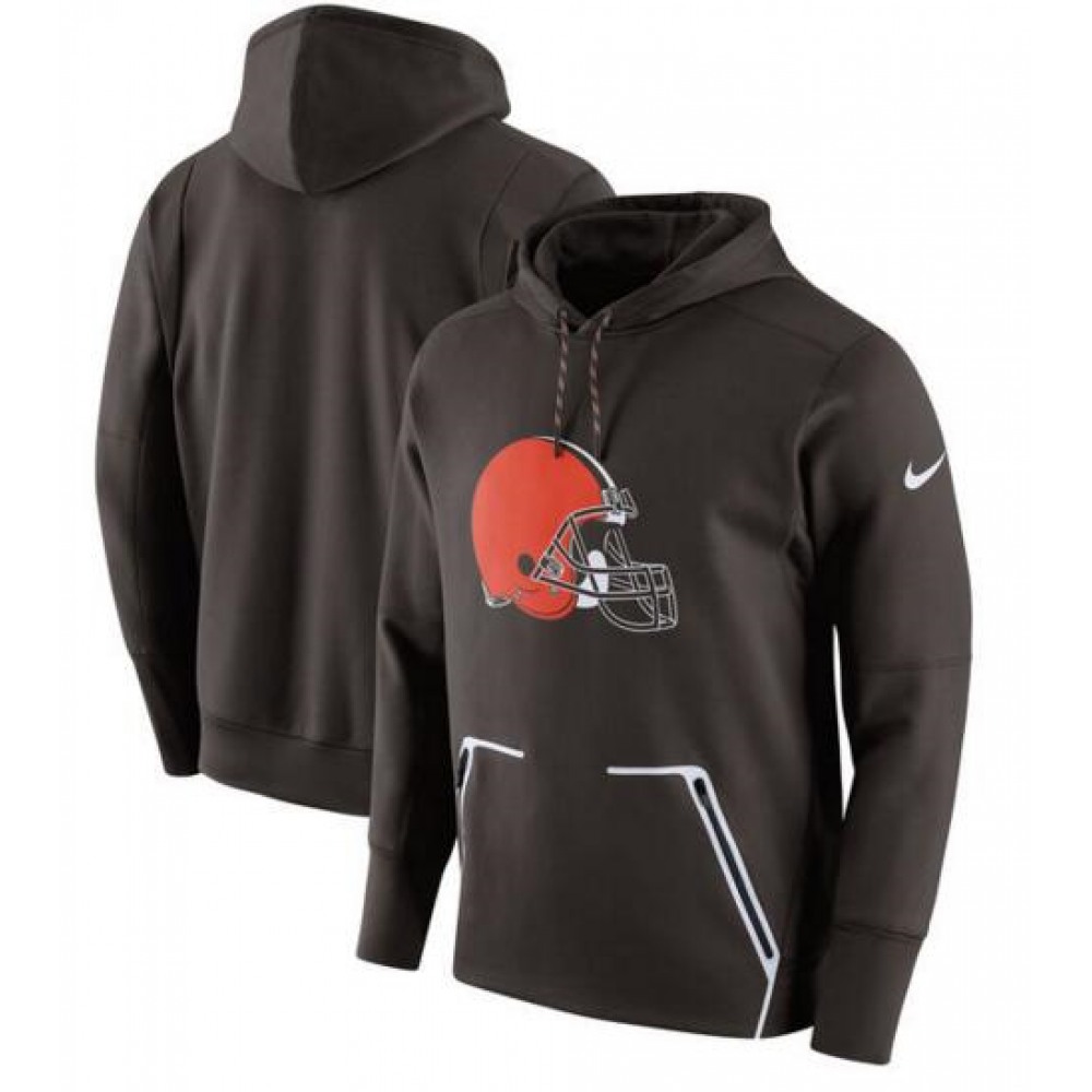 Men'sCleveland Browns Brown Champ Drive Vapor Speed Pullover Hoodie