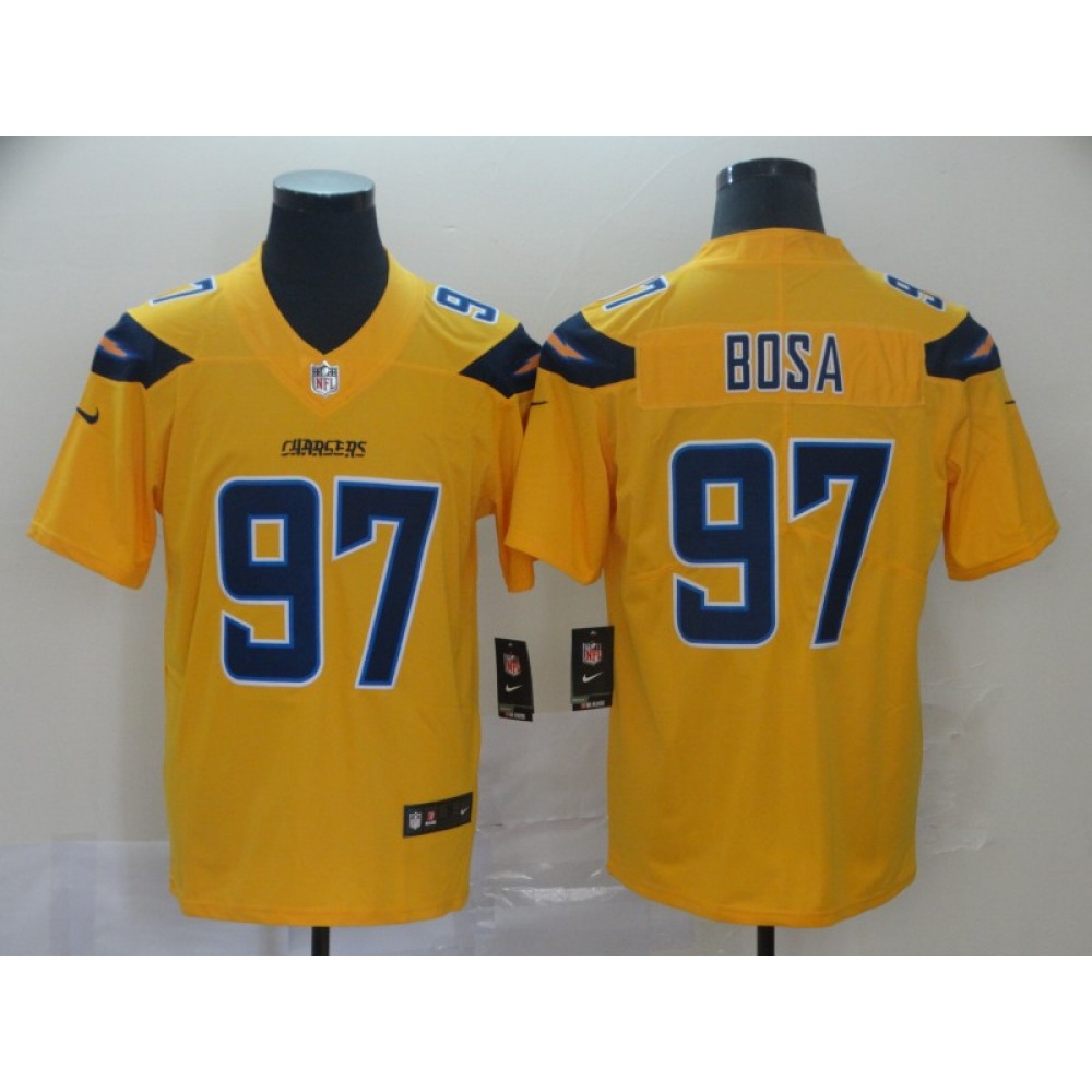 Men's Los Angeles Chargers #97 Joey Bosa 2019 Gold Inverted Legend Stitched NFL Jersey