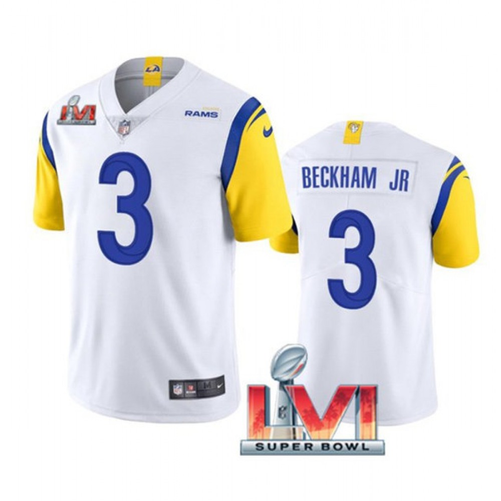Youth Los Angeles Rams #3 Odell Beckham Jr.White 2022 Super Bowl LVI Vapor Untouchable Limited Stitched Jersey