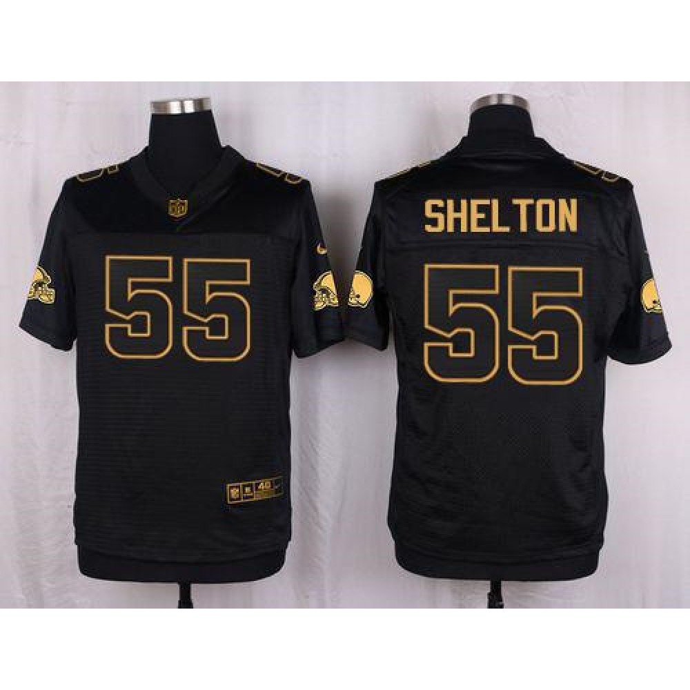 Browns #55 Danny Shelton Black Men's Stitched NFL Elite Pro Line Gold Collection Jersey