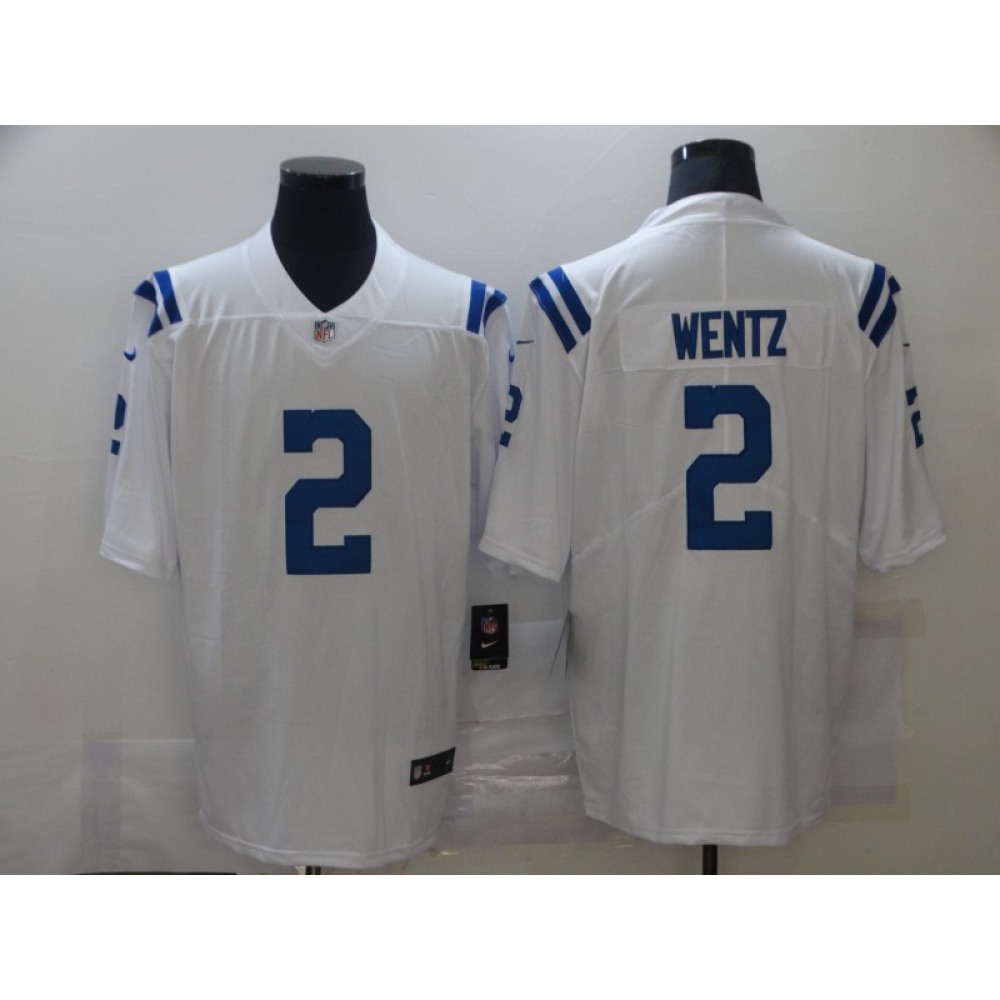 Men's Indianapolis Colts #2 Carson Wentz White Vapor Untouchable Limited Stitched Jersey