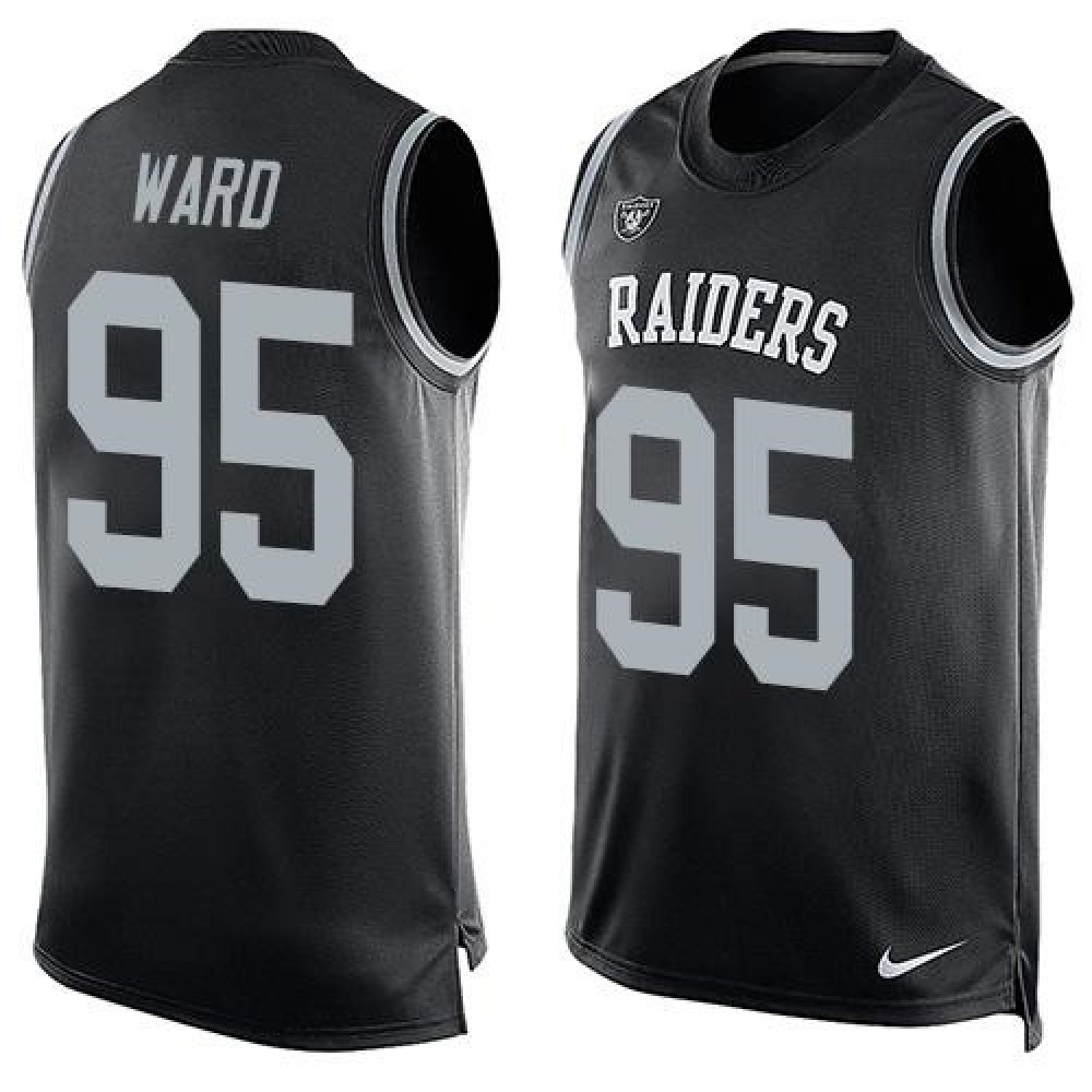 Raiders #95 Jihad Ward Black Team Color Men's Stitched NFL Limited Tank Top Jersey