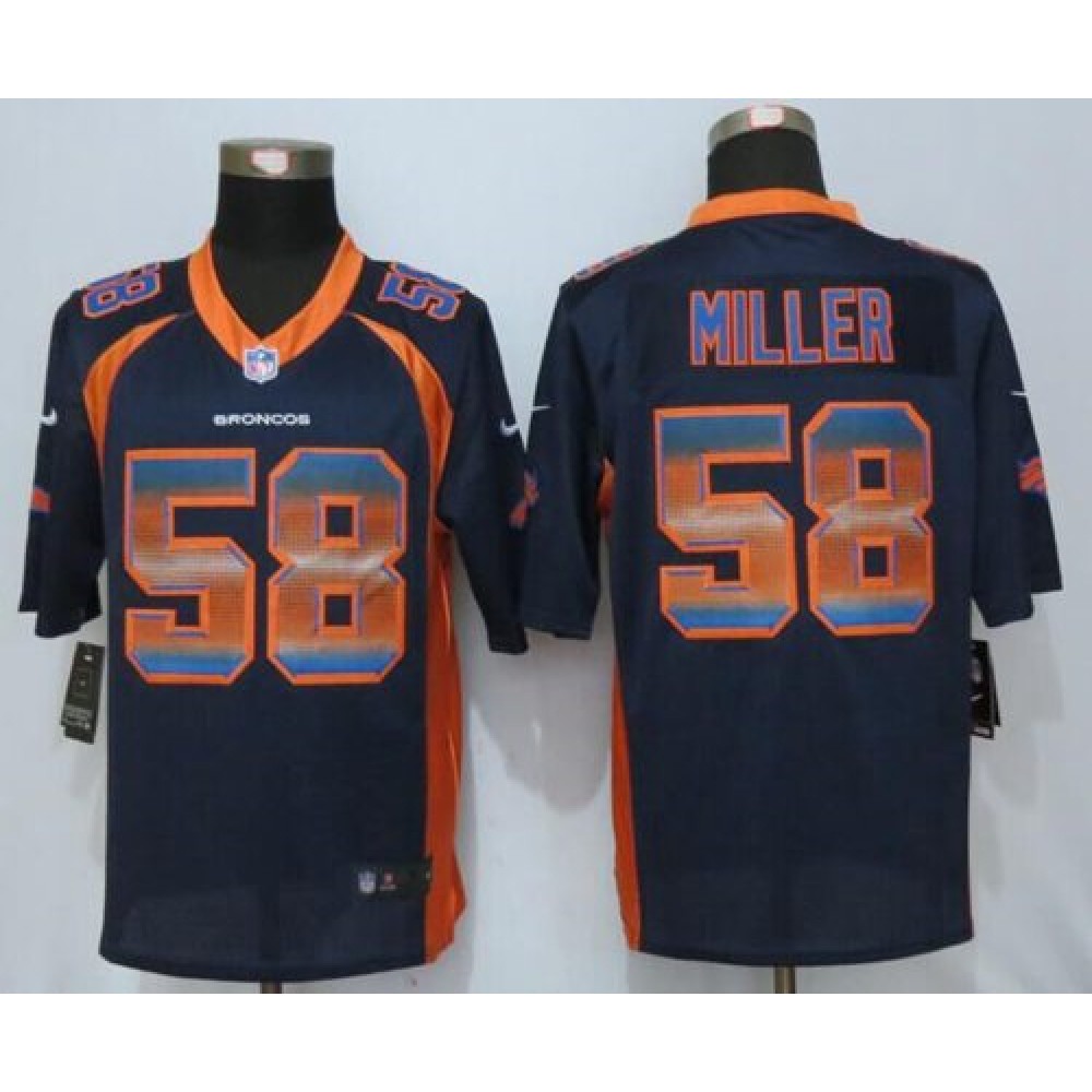 Broncos #58 Von Miller Navy Blue Alternate Men's Stitched NFL Limited Strobe Jersey