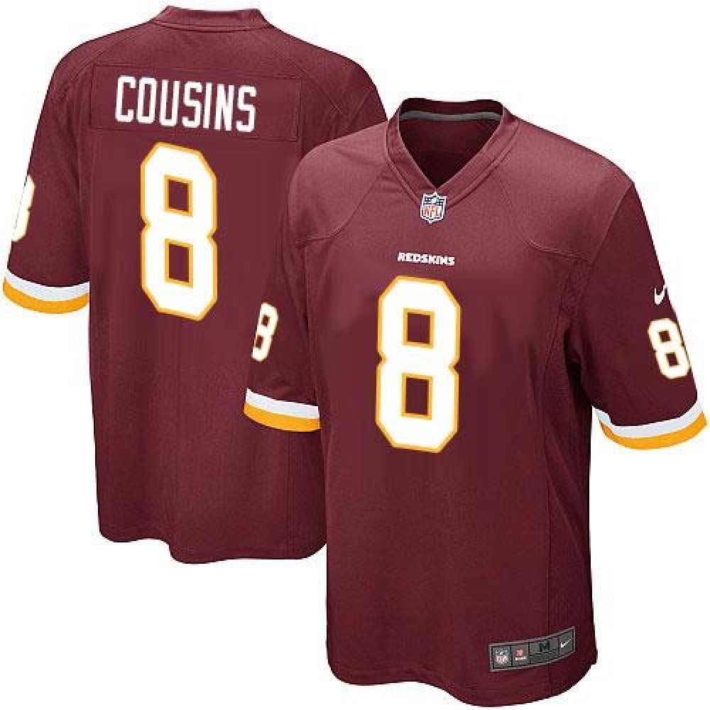 Redskins #8 Kirk Cousins Burgundy Red Team Color Youth Stitched NFL Elite Jersey