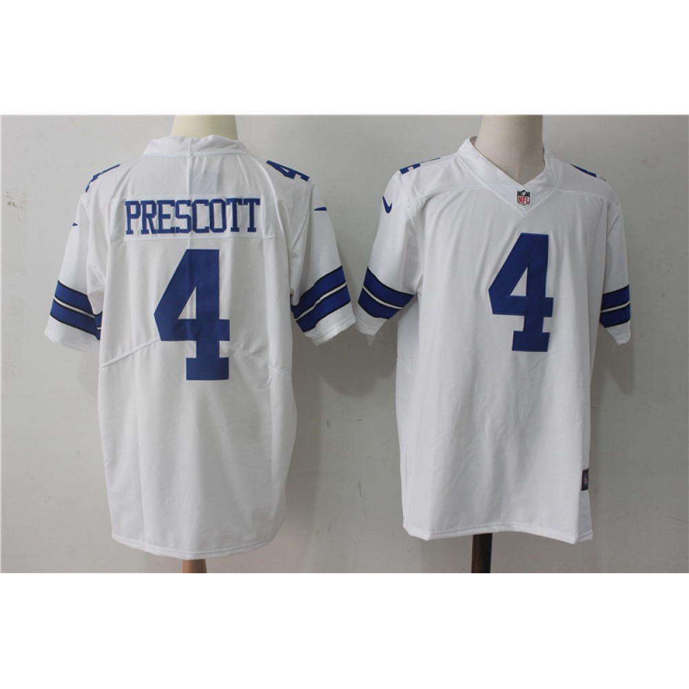 Men'sDallas Cowboys #4 Dak Prescott White Stitched NFL Vapor Untouchable Limited Jersey