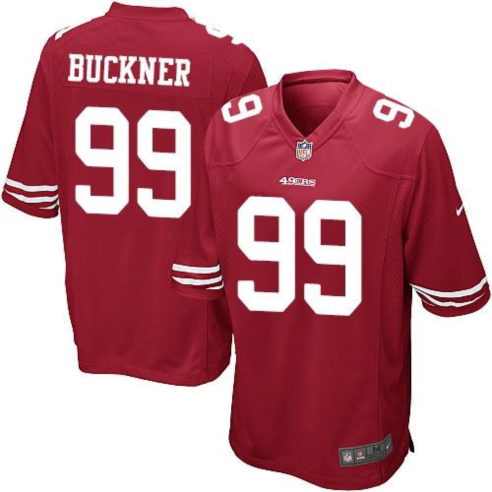 49ers #99 DeForest Buckner Red Team Color Youth Stitched NFL Elite Jersey