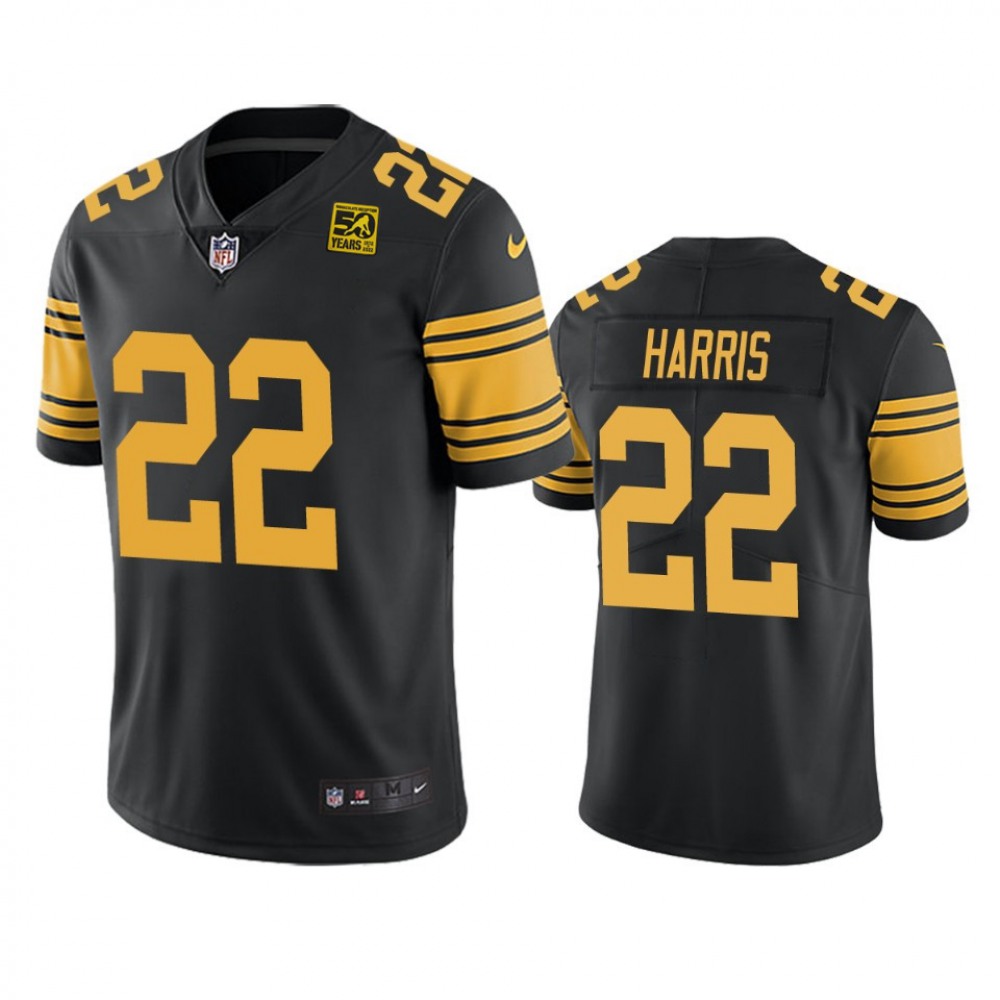 Men's Pittsburgh Steelers #22 Najee Harris Black 2023 50th Anniversary Color RushLimited Jersey