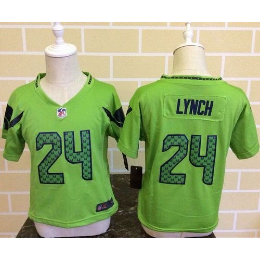 ToddlerSeahawks #24 Marshawn Lynch Green Alternate Stitched NFL Elite Jersey