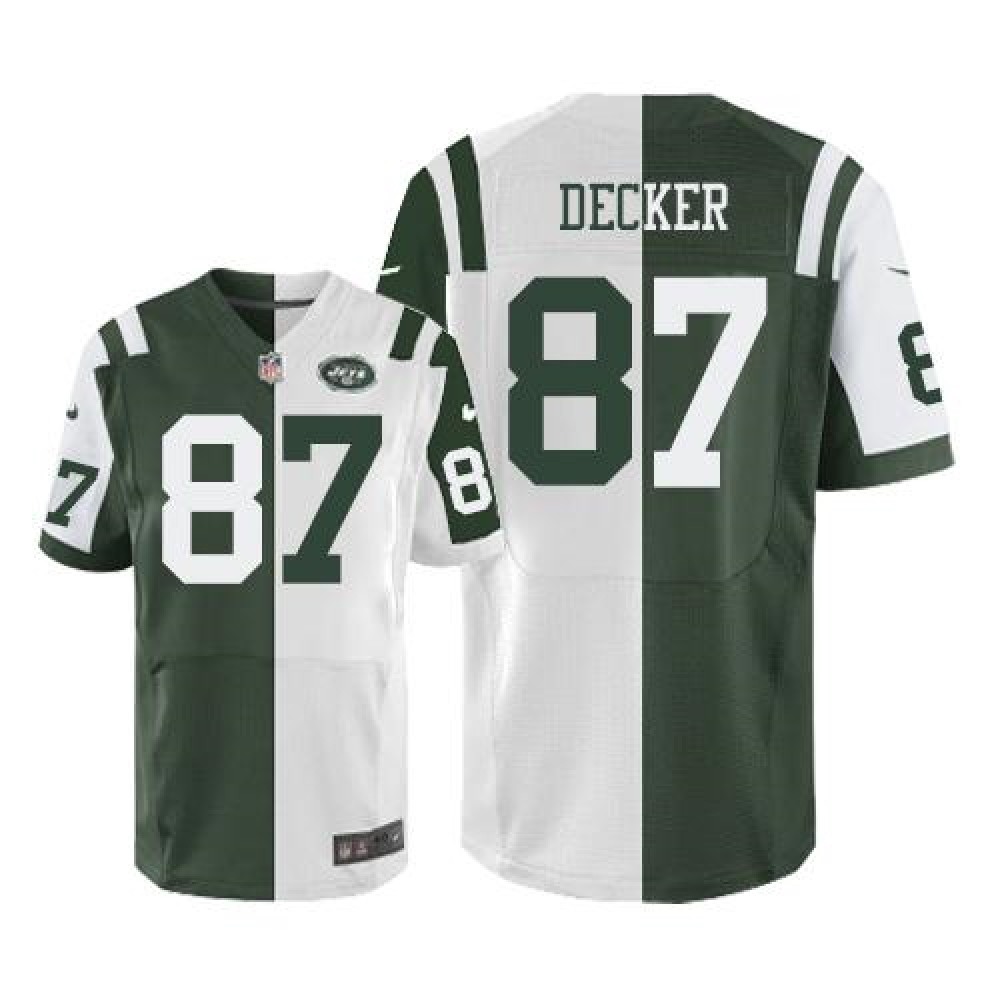 Jets #87 Eric Decker Green/White Men's Stitched NFL Elite Split Jersey