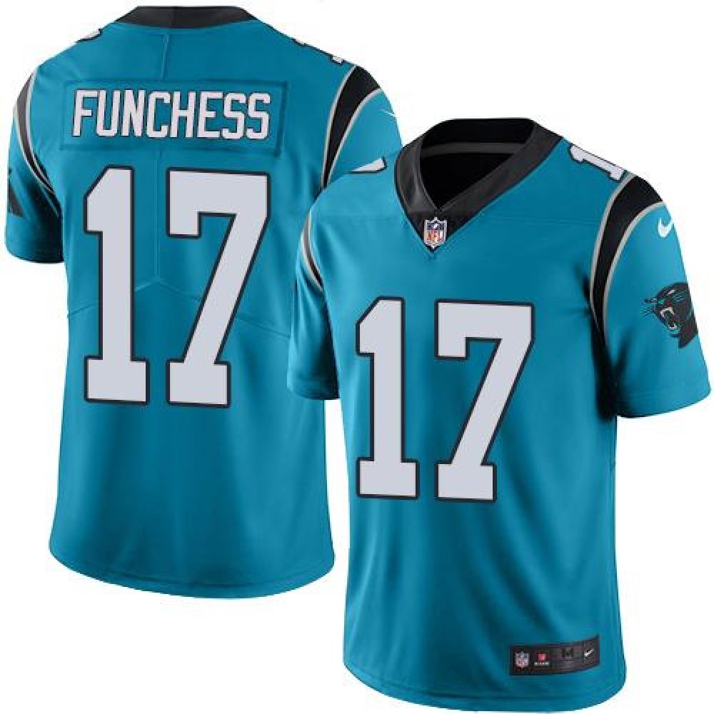 Panthers #17 Devin Funchess Blue Youth Stitched NFL Limited Rush Jersey