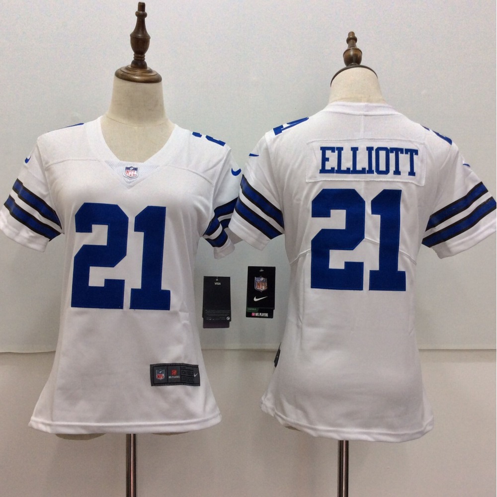 Women'sDallas Cowboys #21 Ezekiel Elliott White Vapor Untouchable Player Limited Stitched NFL Jersey