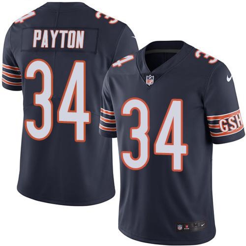 Bears #34 Walter Payton Navy Blue Men's Stitched NFL Limited Rush Jersey