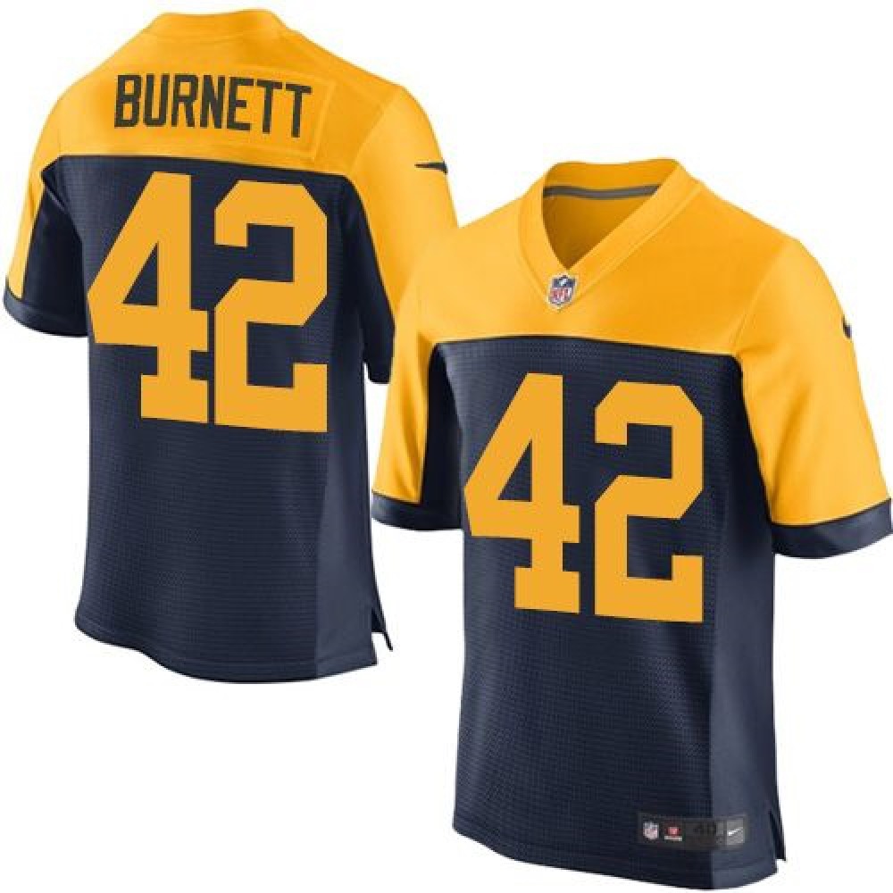 Packers #42 Morgan Burnett Navy Blue Alternate Men's Stitched NFL New Elite Jersey