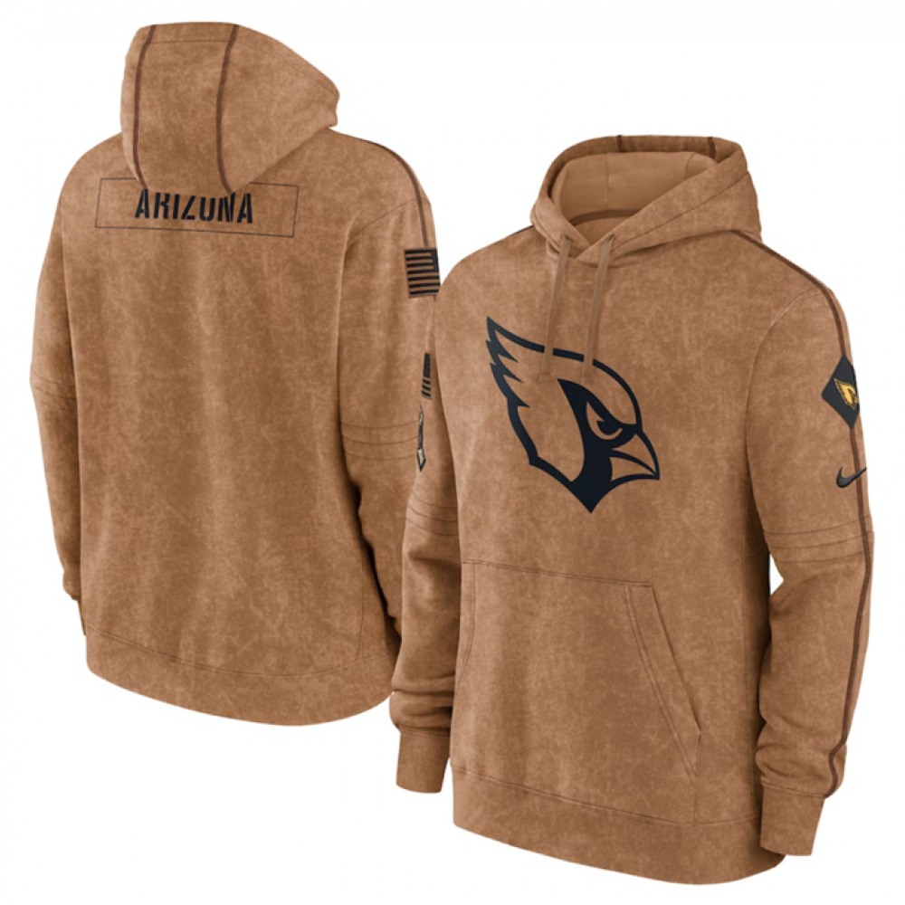 Men's Arizona Cardinals 2023 Brown Salute to Service Pullover Hoodie