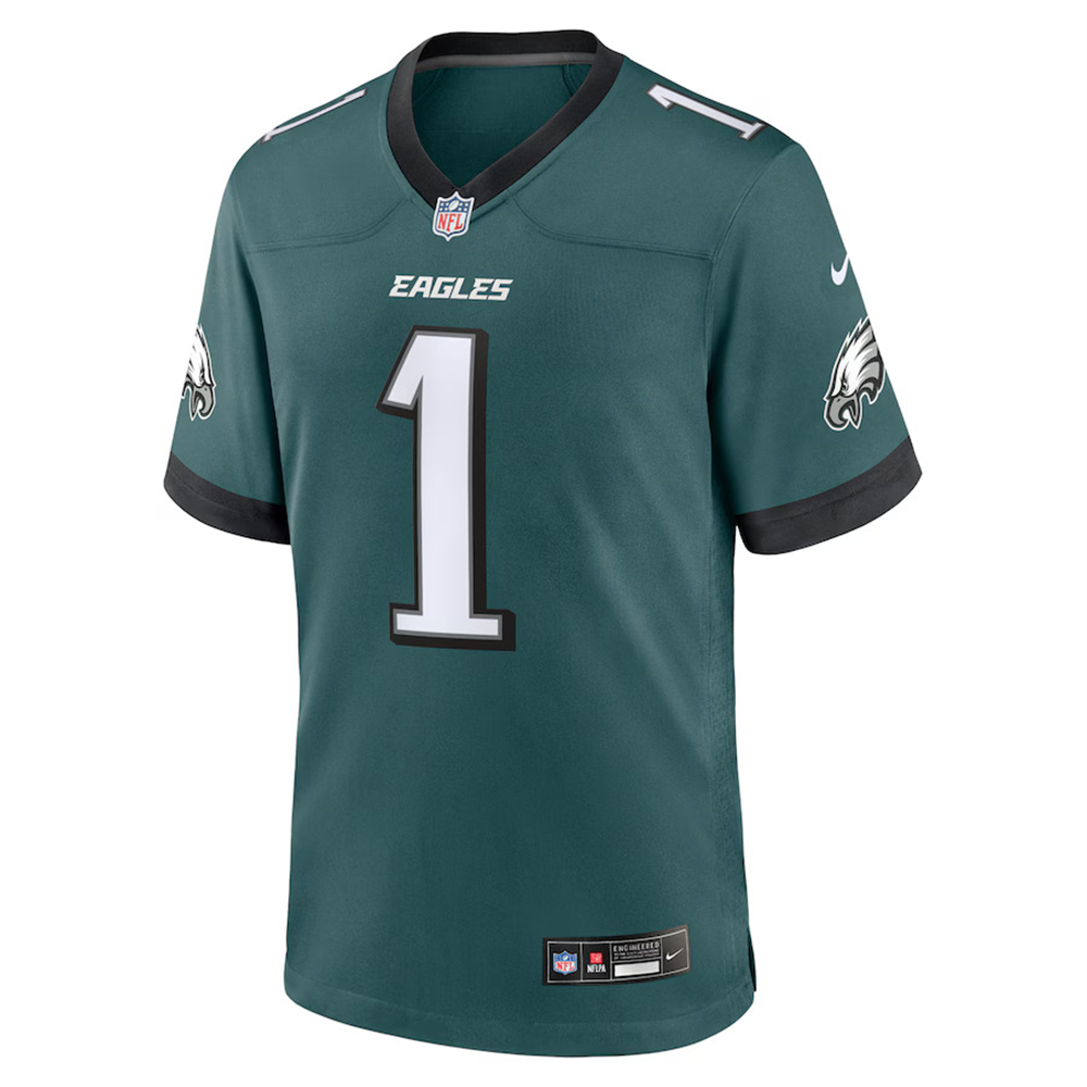 🔥Combo Sale - Philadelphia Eagles Jalen Hurts Nike Midnight Green Team Game Jersey & Air Force 1 Low Team Sneakers