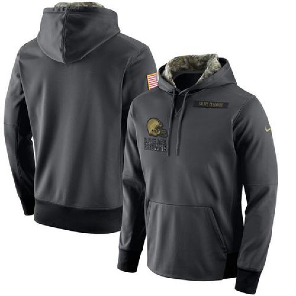 Men's Cleveland BrownsAnthracite Salute to Service Player Performance Hoodie