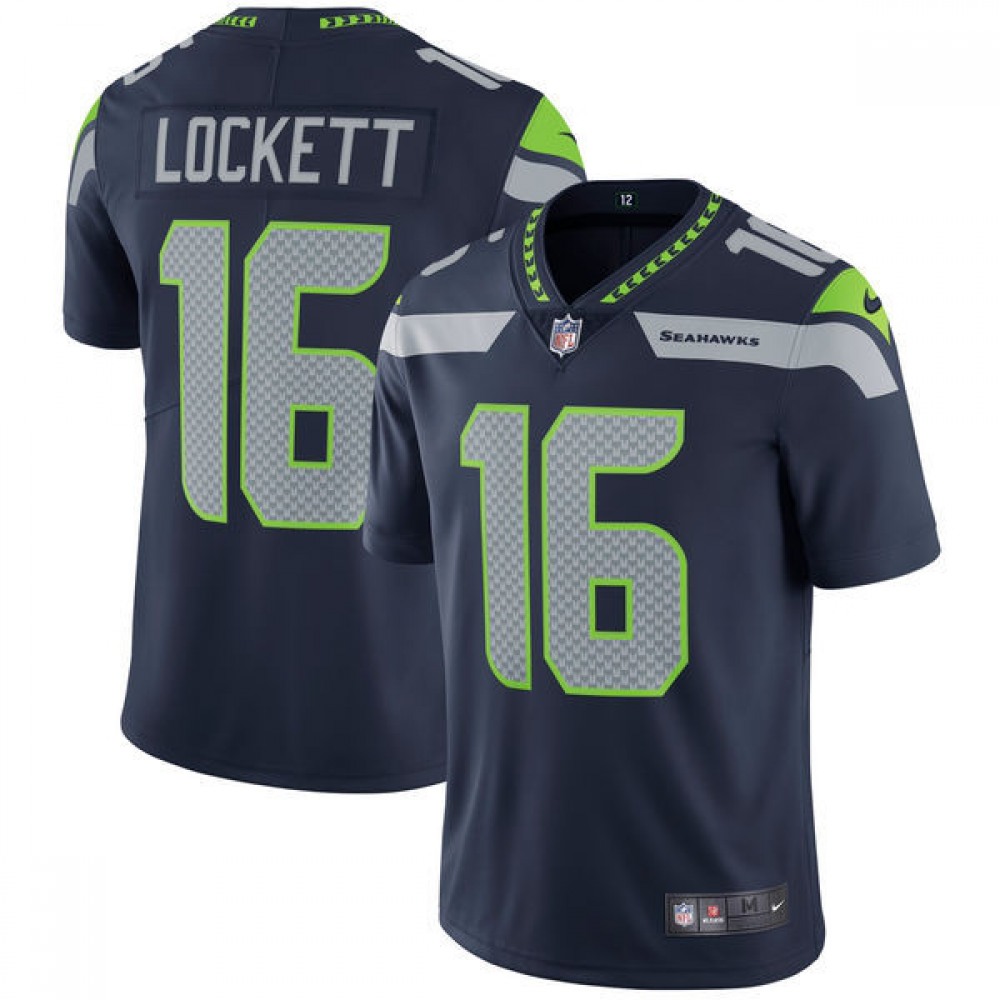 Men's Seattle Seahawks #16 Tyler LockettCollege Navy Vapor Untouchable Limited Stitched NFL Jersey