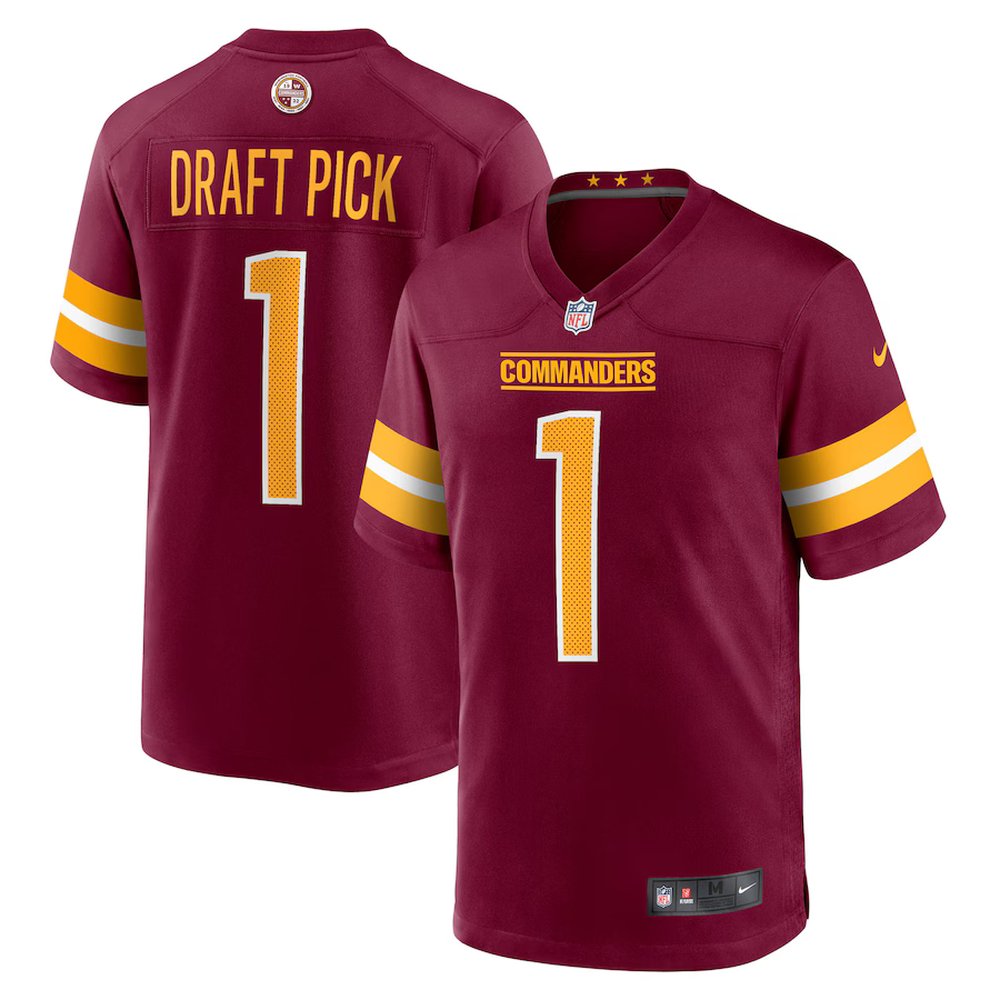 Youth Washington Commanders #1 Nike Burgundy 2025 NFL Draft First Round Pick No. 29 Game Jersey