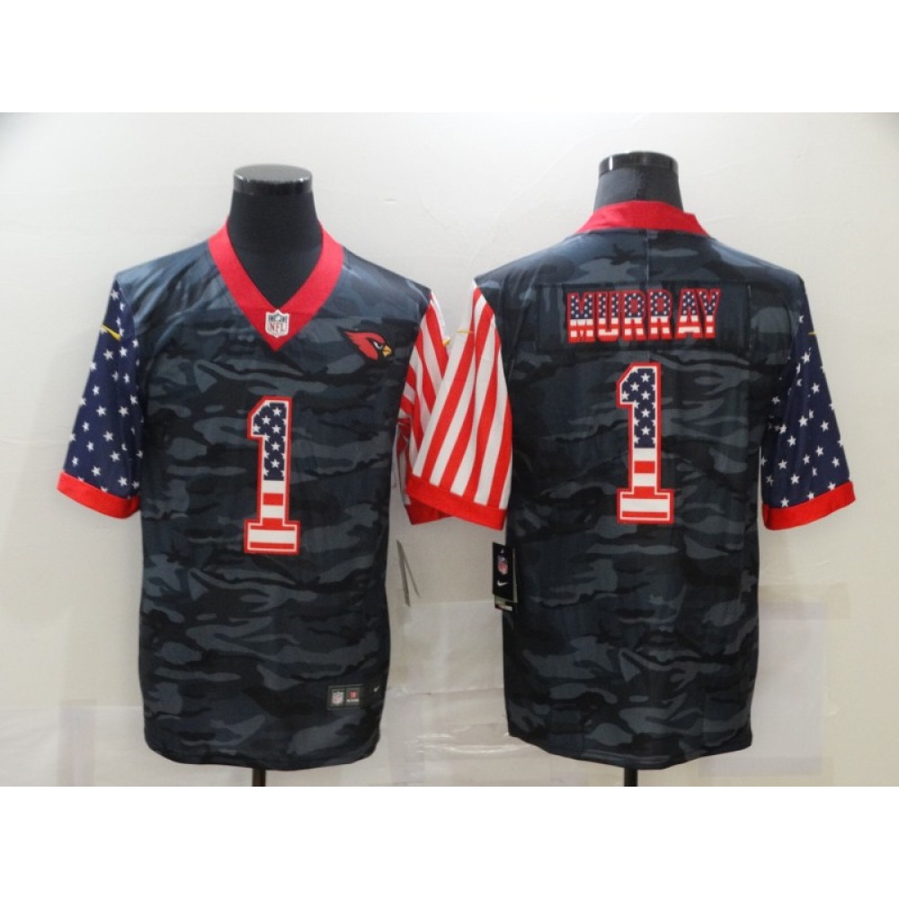 Men's Arizona Cardinals #1 Kyler Murray 2020 Camo USA Flag Limited Stitched Jersey