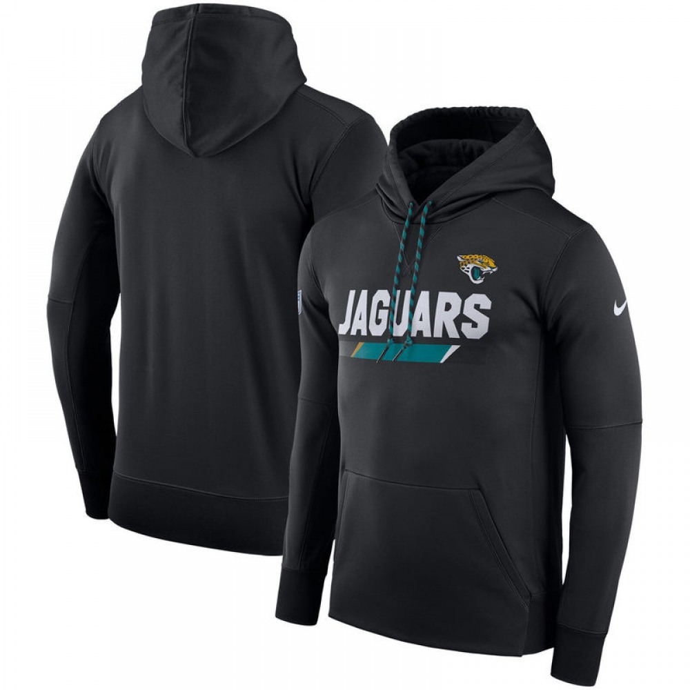 Men's Jacksonville JaguarsBlack Sideline Team Name Performance Pullover Hoodie