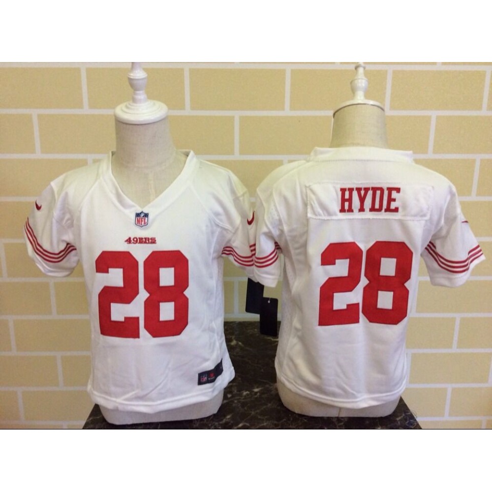 ToddlerSan Francisco 49ers #28 Carlos Hyde White Stitched NFL Jersey