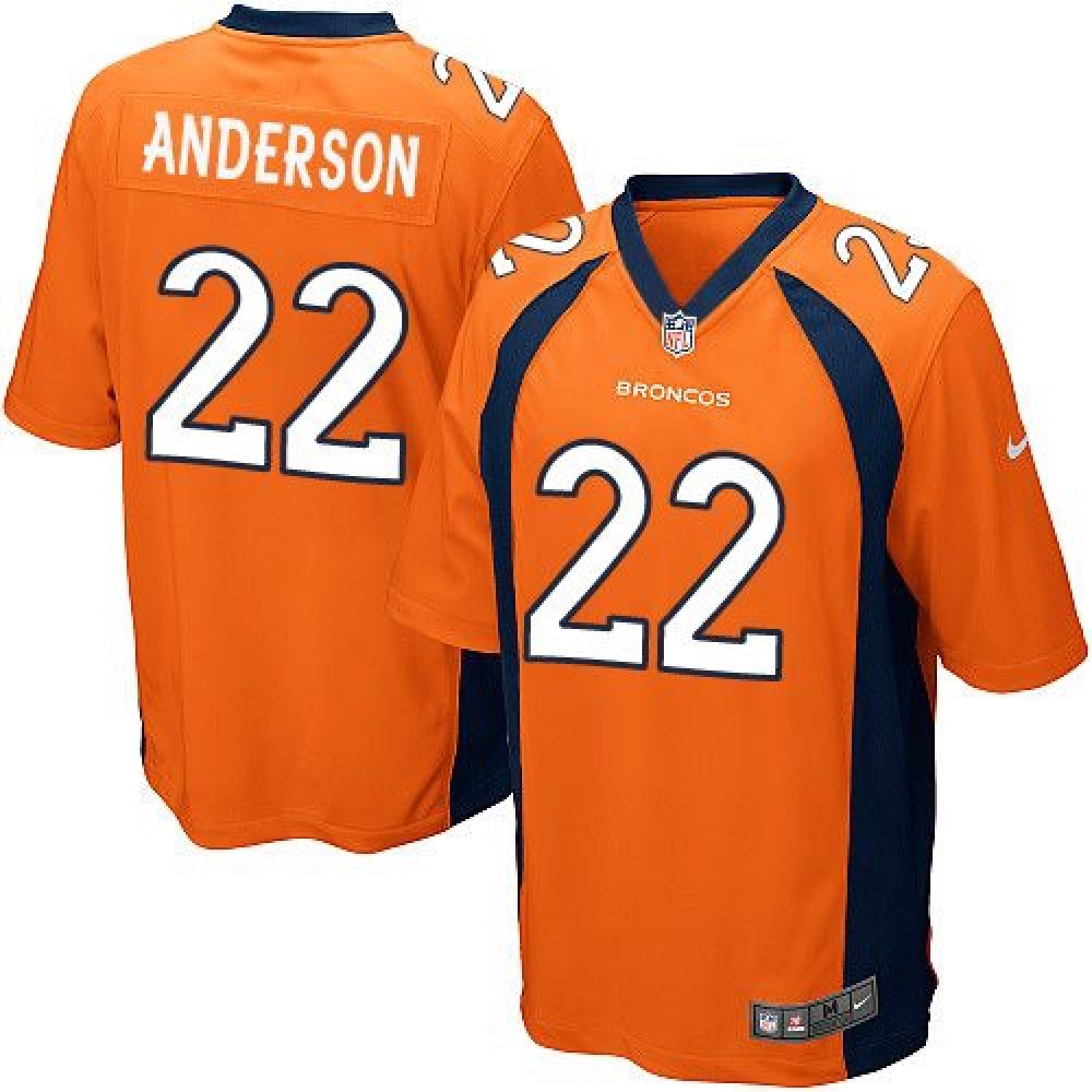 Broncos #22 C.J. Anderson Orange Team Color Youth Stitched NFL New Elite Jersey
