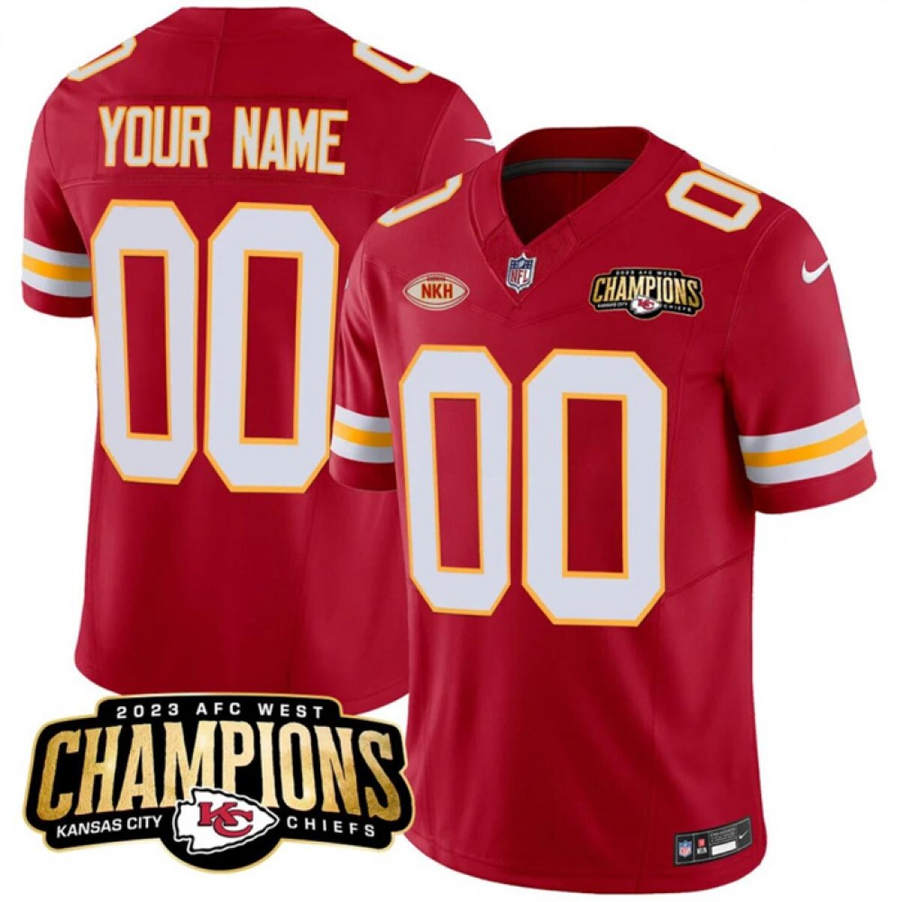 Men's Kansas City Chiefs Active Player Custom Red 2023 F.U.S.E. AFC West Champions With 