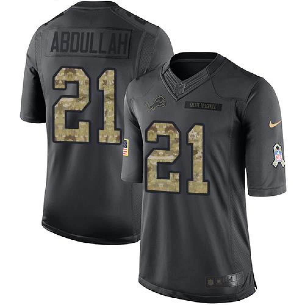 Lions #21 Ameer Abdullah Black Men's Stitched NFL Limited 2016 Salute To Service Jersey