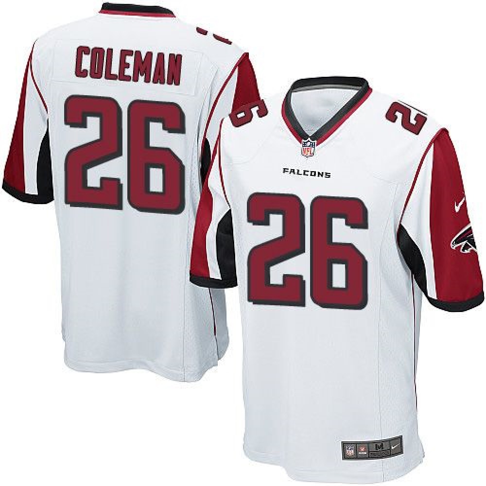 Falcons #26 Tevin Coleman White Youth Stitched NFL Elite Jersey