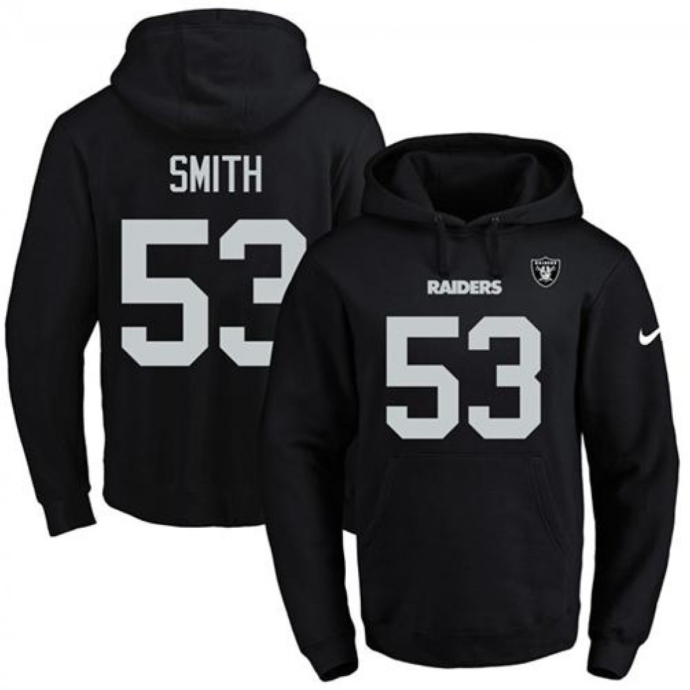 Raiders #53 Malcolm Smith Black Name & Number Pullover NFL Hoodie