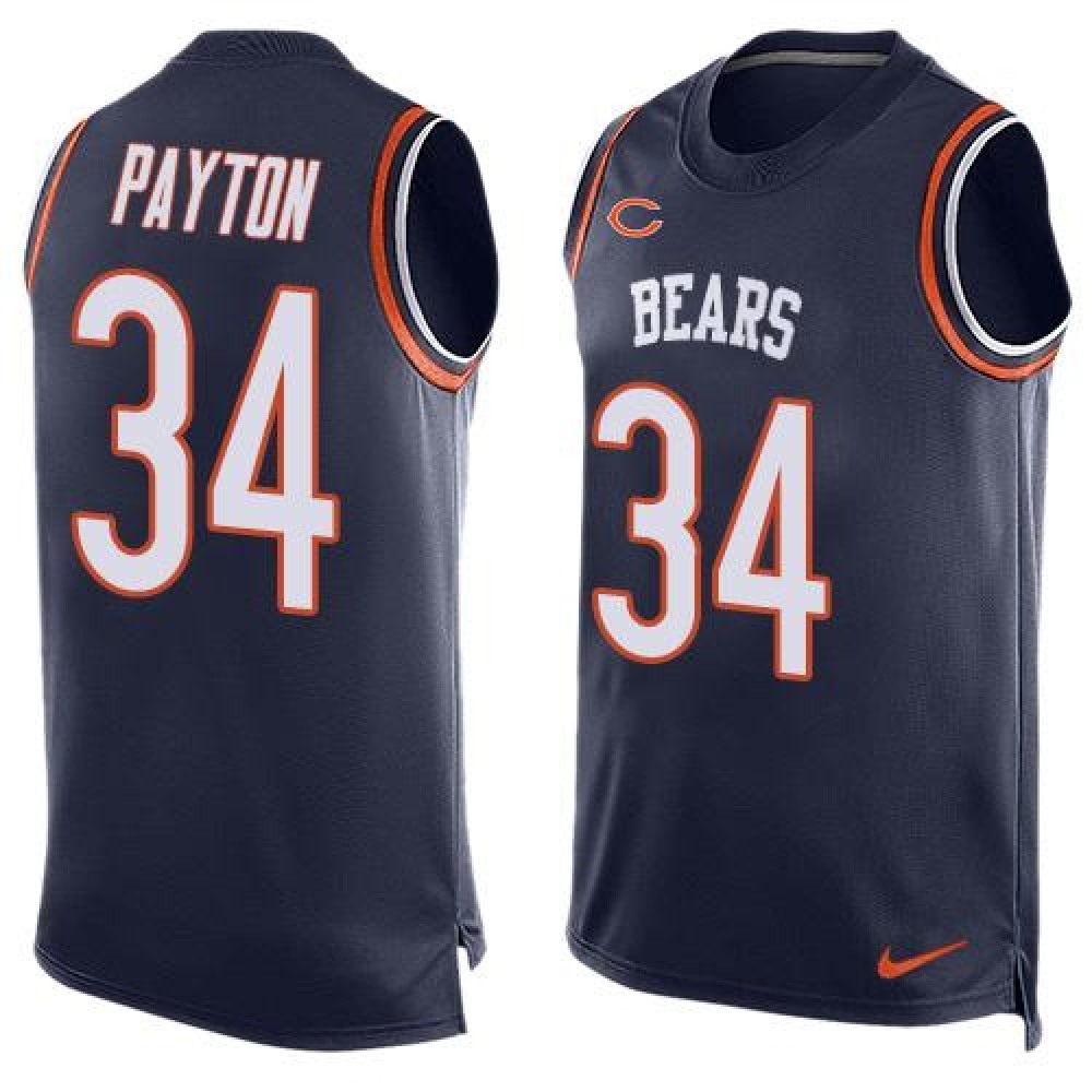 Bears #34 Walter Payton Navy Blue Team Color Men's Stitched NFL Limited Tank Top Jersey