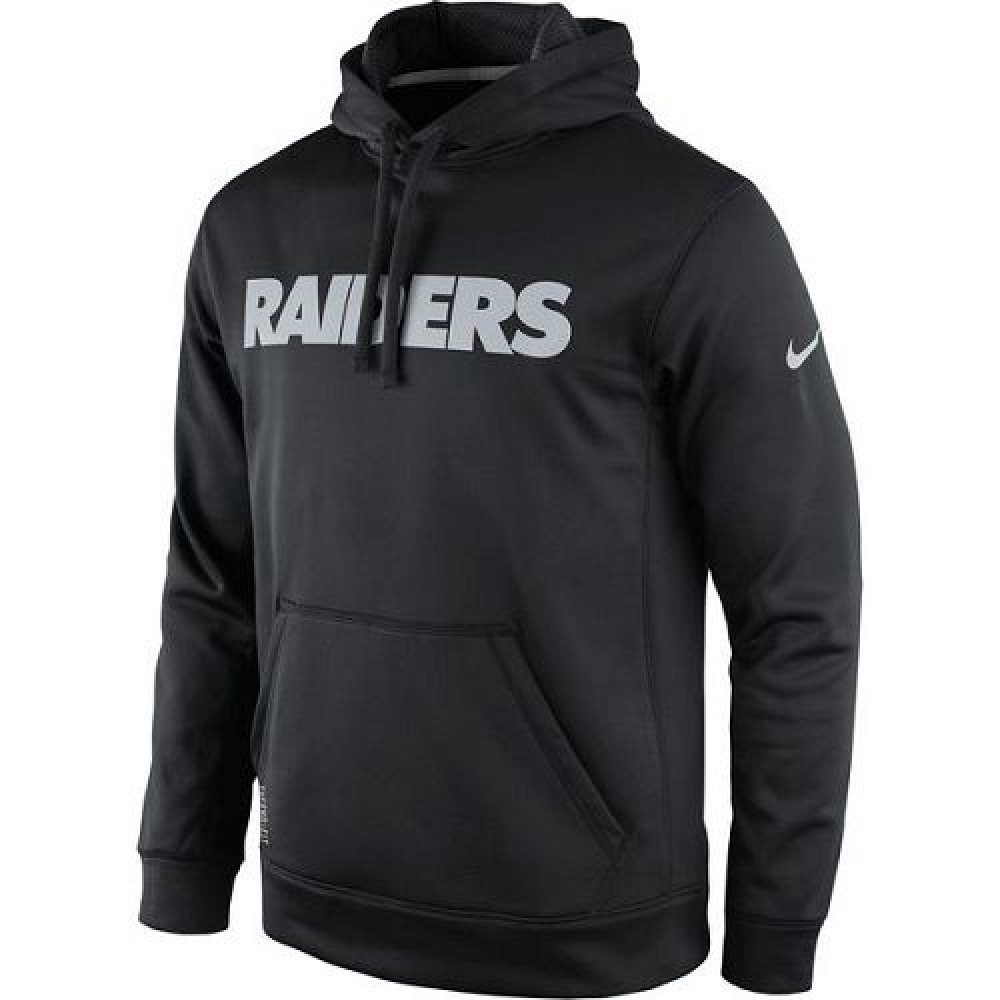 Men's Oakland RaidersBlack KO Wordmark Performance Hoodie